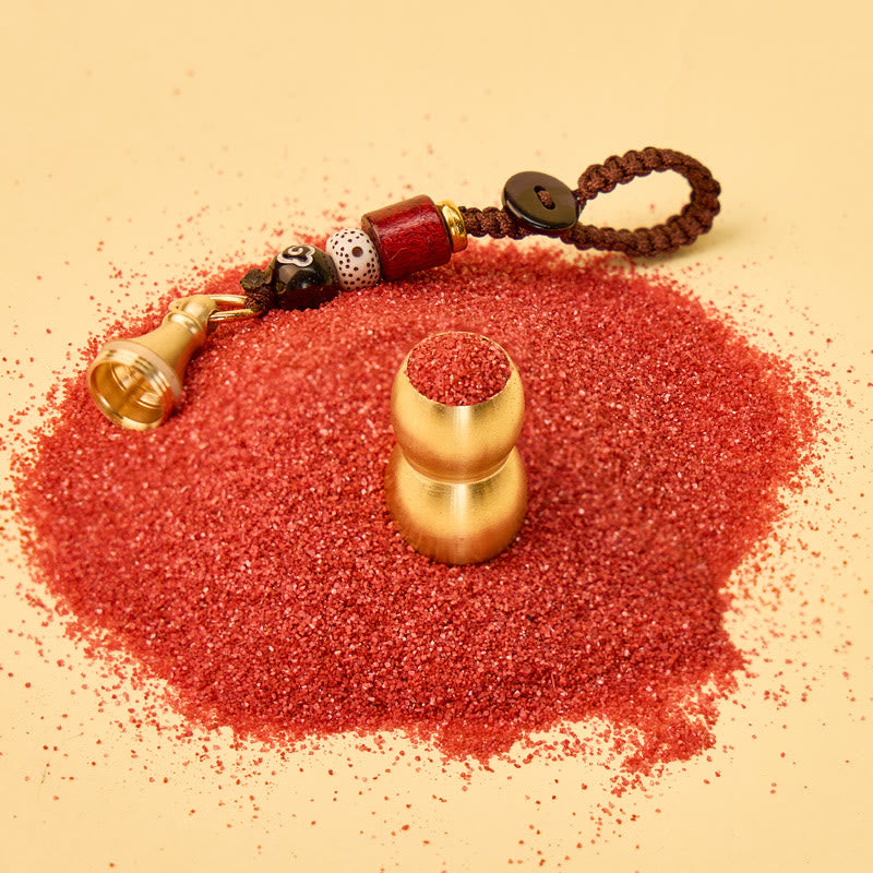 FuAttract Protection Fortune Grounded Energy Brass Cinnabar Calabash Keychain - image 4