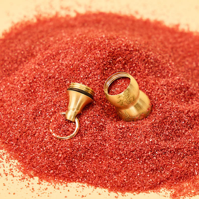 FuAttract Protection Fortune Grounded Energy Brass Cinnabar Calabash Keychain - image 5