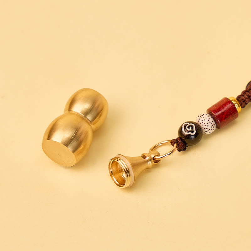 FuAttract Protection Fortune Grounded Energy Brass Cinnabar Calabash Keychain - image 3