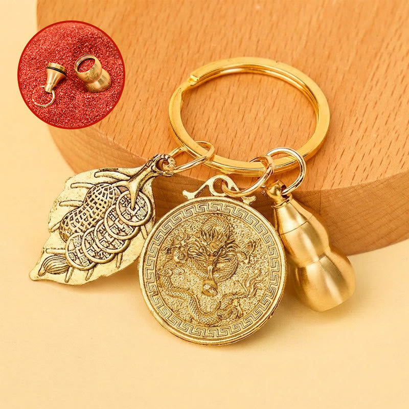 FuAttract Protection Vital Energy Chinese Zodiac Calabash Cinnabar Keychain - Dragon - image 4