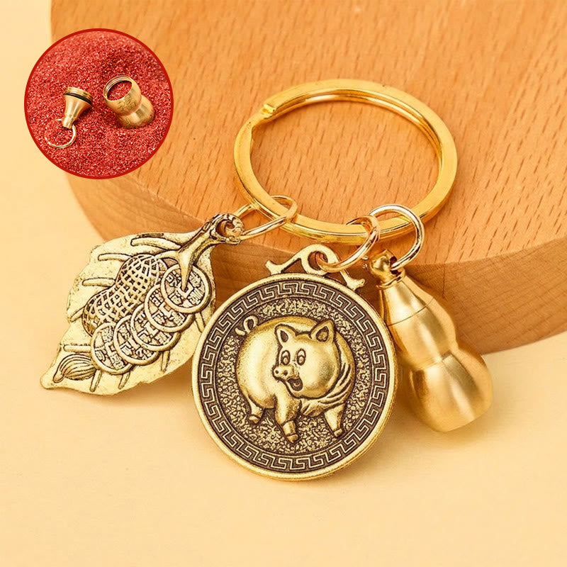 FuAttract Protection Vital Energy Chinese Zodiac Calabash Cinnabar Keychain - Pig - image 11
