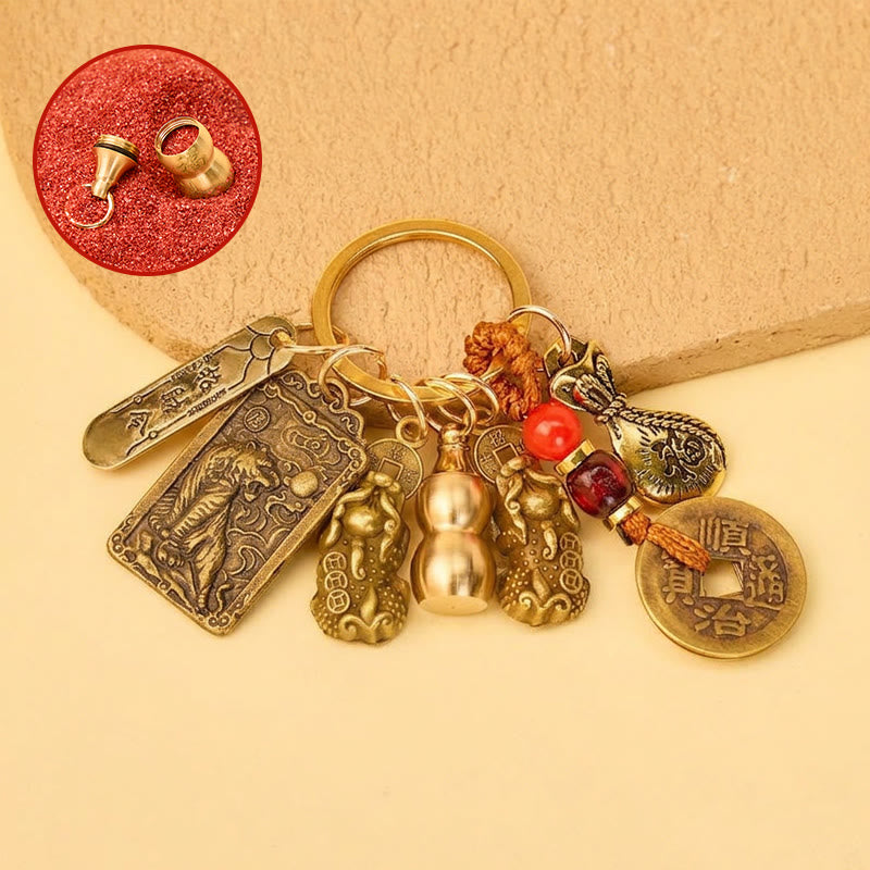 FREE Today: Wealth Fortune Pixiu Chinese Zodiac Cinnabar Calabash Keychain - Tiger - image 2