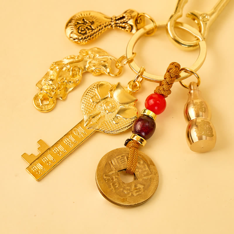FREE Today: Wealth Luck Protection Pixiu Chinese Zodiac Cinnabar Calabash Keychain - image 12