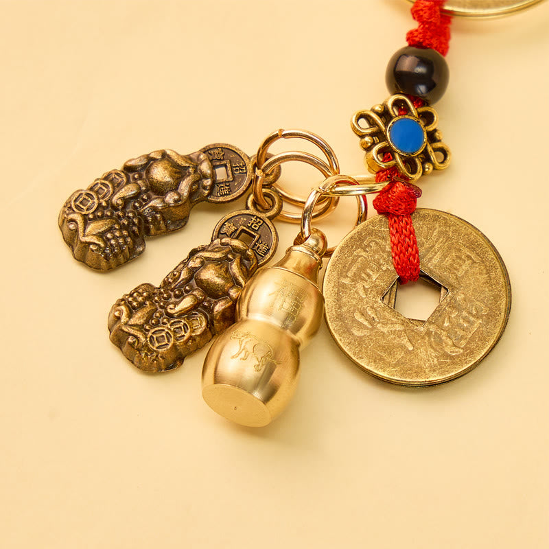FuAttract Wealth Protection Pixiu Chinese Zodiac Brass Calabash Keychain - image 13