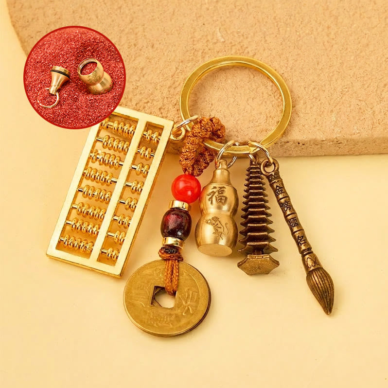 FuAttract Success Protection Chinese Zodiac Calabash Brass Cinnabar Keychain - Monkey - image 8