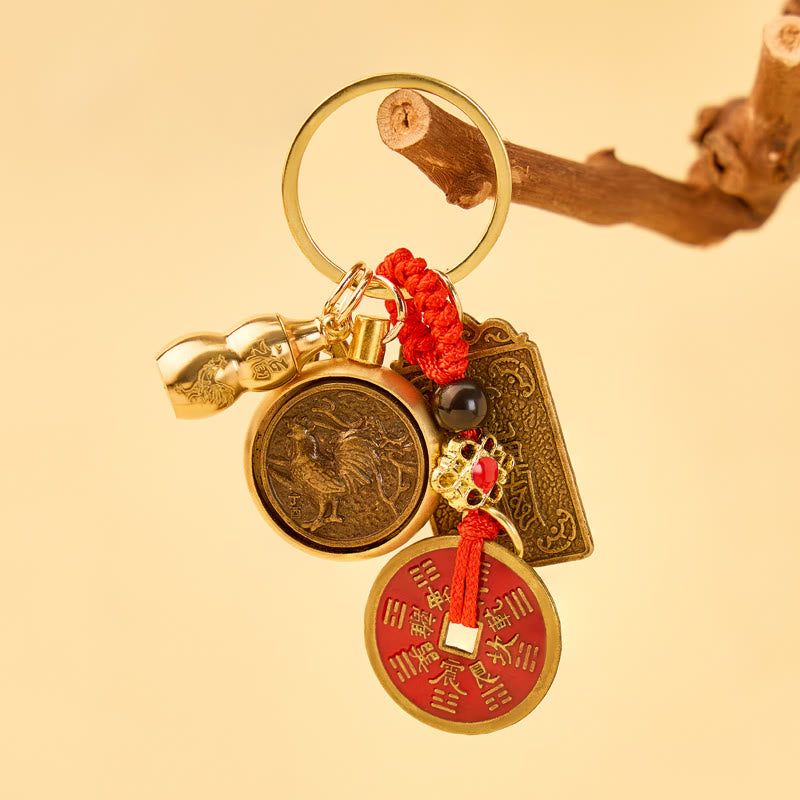 FuAttract Wealth Fortune Pixiu Chinese Zodiac Guardian Deity Calabash Cinnabar Keychain - image 15