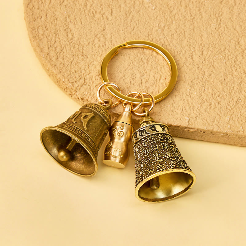FuAttract Blessings Harmony Chinese Zodiac Calabash Om Mani Mantra Bell Keychain - Rabbit - image 3