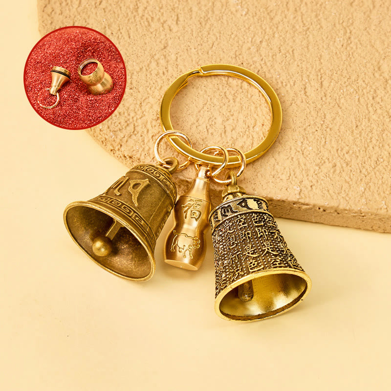 FuAttract Blessings Harmony Chinese Zodiac Calabash Om Mani Mantra Bell Keychain - Pig - image 11