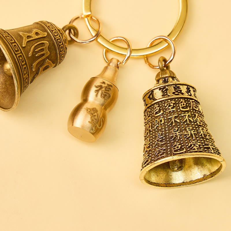 FuAttract Blessings Harmony Chinese Zodiac Calabash Om Mani Mantra Bell Keychain - image 12