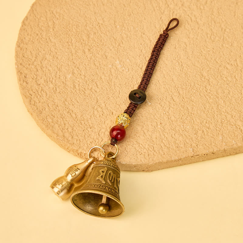 FuAttract Protection Chinese Zodiac Calabash Cinnabar Mantra Om Mani Mantra Bell Brass Keychain - image 13