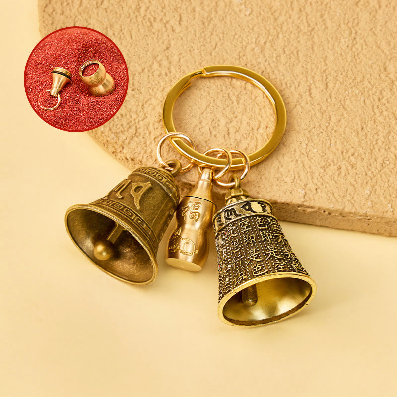 FuAttract Blessings Harmony Chinese Zodiac Calabash Om Mani Mantra Bell Keychain - Rabbit - image 3