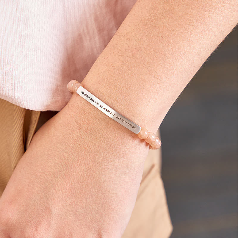FuAttract Beautiful Girl You Were Made To Do Great Things Tube Bead Bracelet - image 5