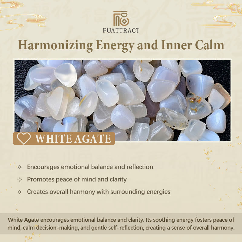 FuAttract Wishbeads Peace Balance – White Agate Intention Bracelet - image 9