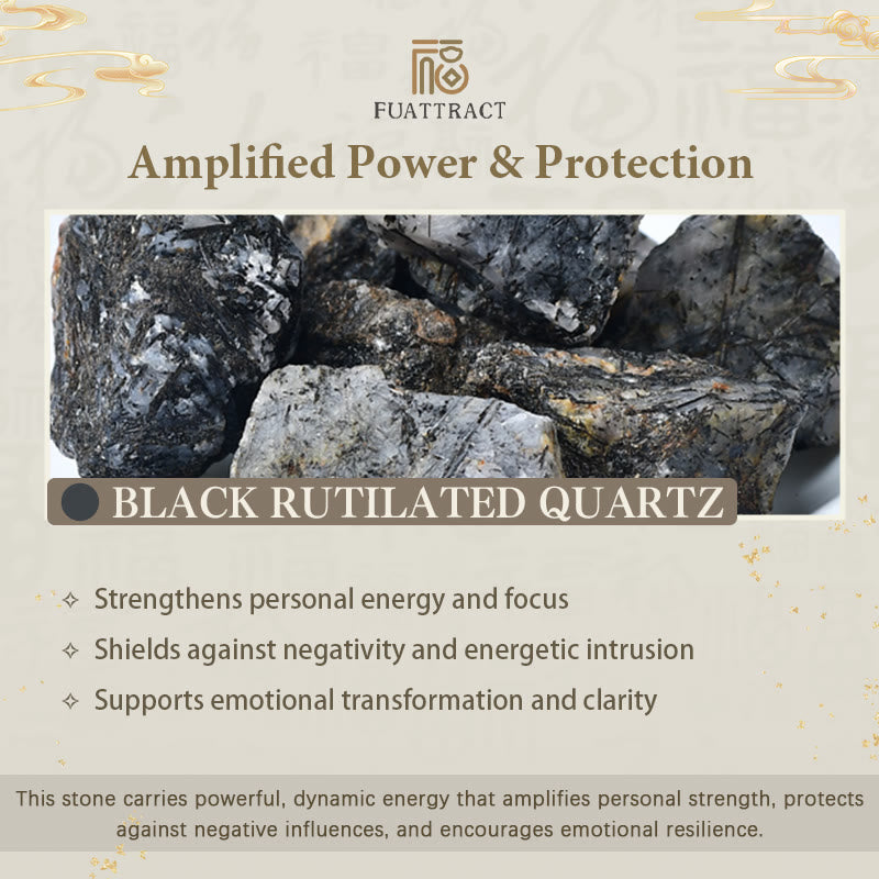 FuAttract Wishbeads Protection Power Black Rutilated Quartz Intention Bracelet - image 8