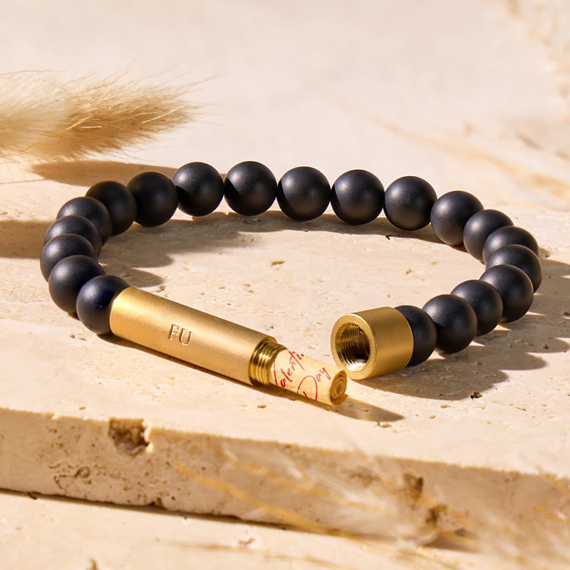 FuAttract Wishbeads Protection & Strength – Black Onyx Intention Bracelet - 8mm - image 0