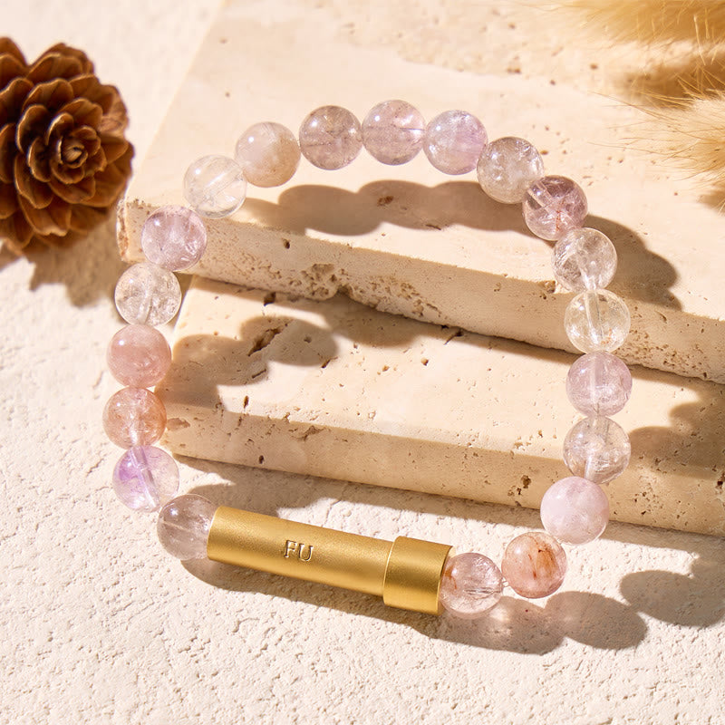 FuAttract Wishbeads Intuition & Growth – Purple Azeztulite Intention Bracelet - image 3