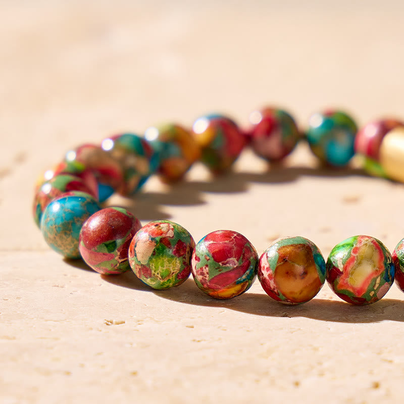 FuAttract Wishbeads Positive Flow – Colorful Imperial Jasper Intention Bracelet - image 5