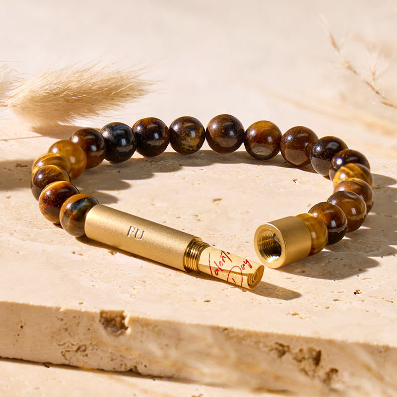 FuAttract Wishbeads Courage & Focus – Tiger's Eye Intention Bracelet - 8mm - image 0