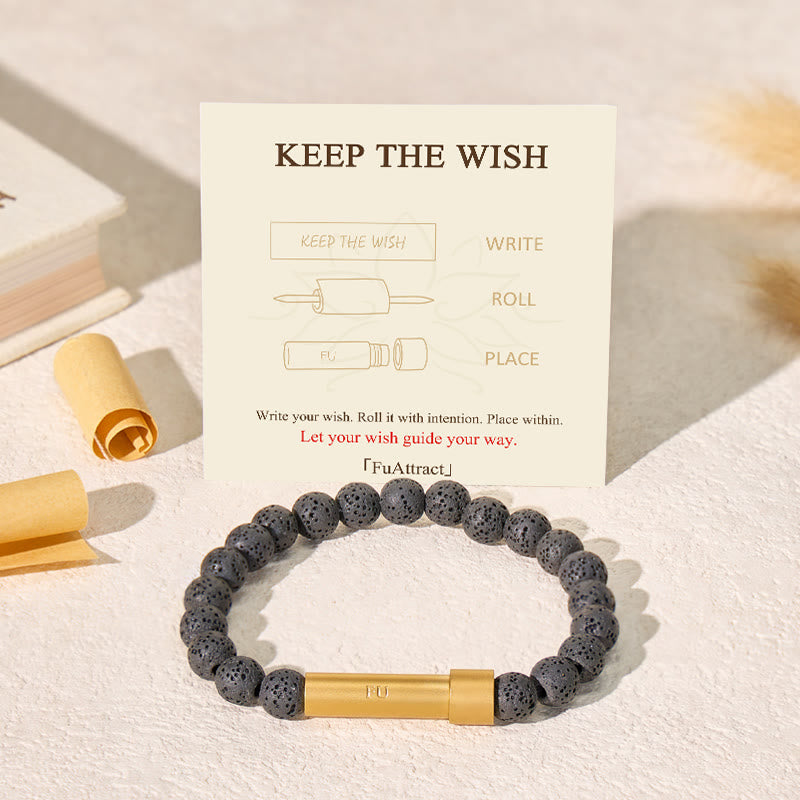 FuAttract Wishbeads Strength Protection – Lava Rock Intention Bracelet - image 1