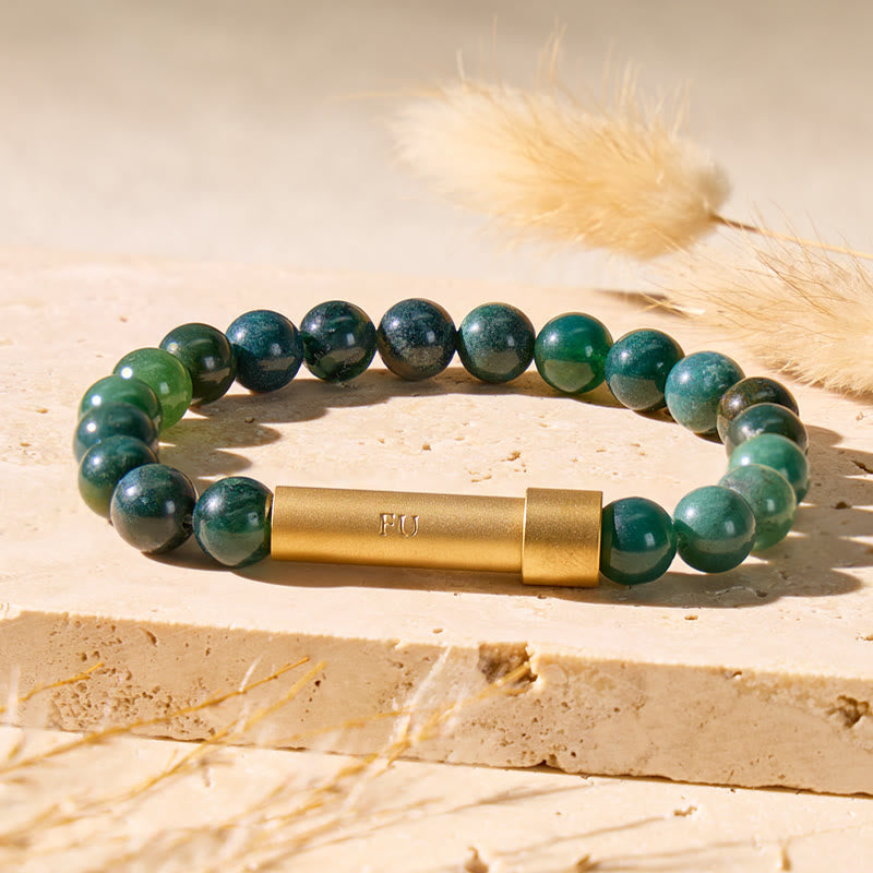 FuAttract Wishbeads Balance & Transformation – Moss Agate Intention Bracelet - image 2