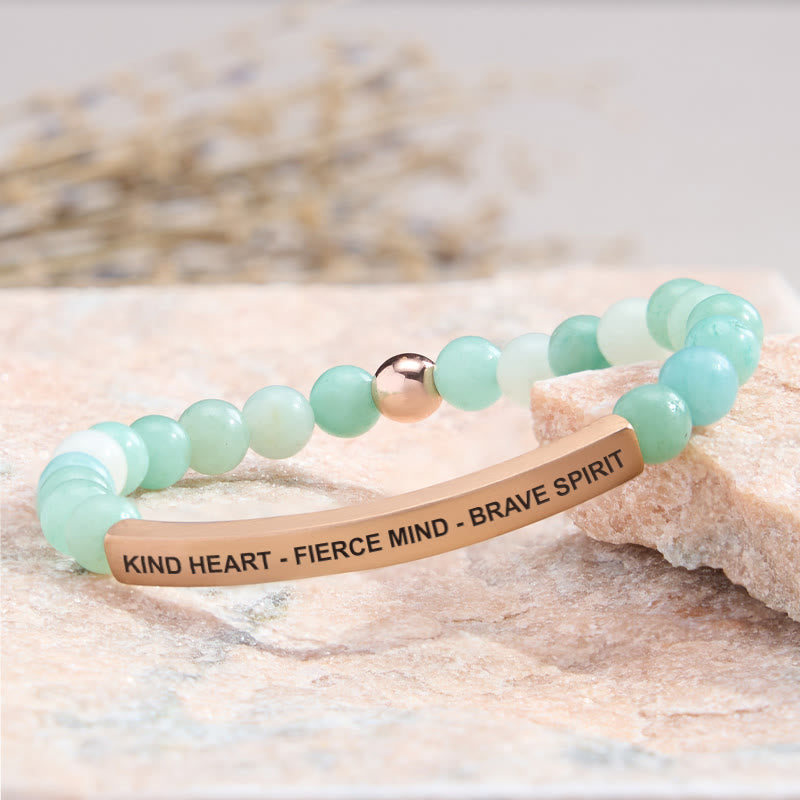 FuAttract Kind Heart - Fierce Mind - Brave Spirit Tube Bead Bracelet - image 3