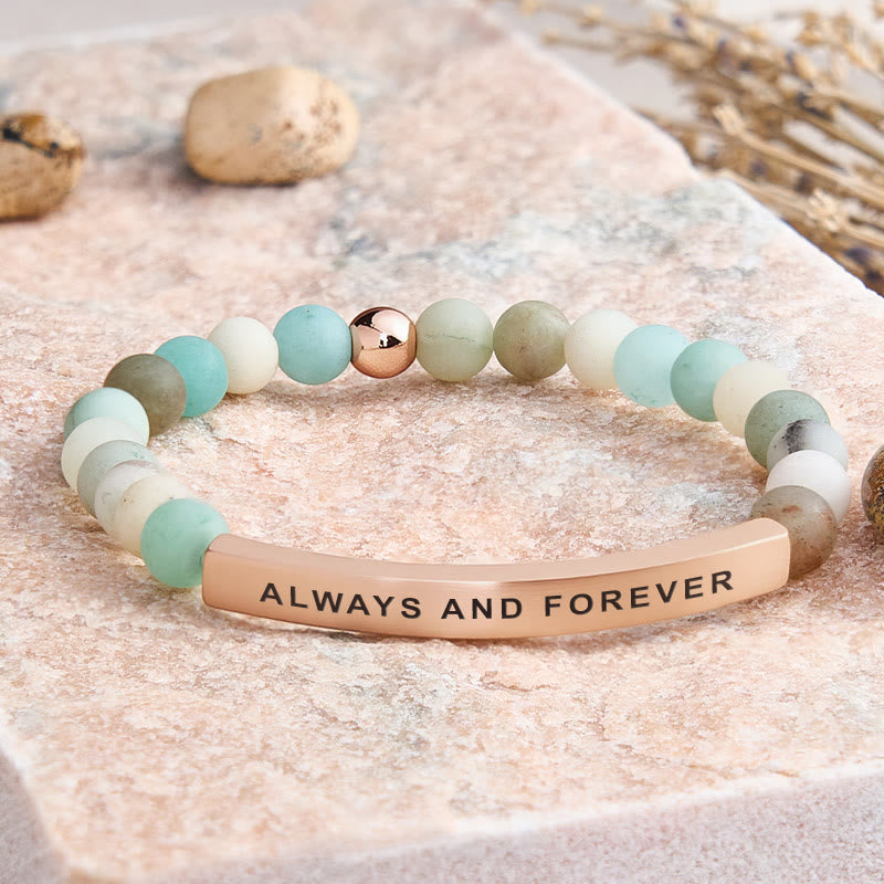 FuAttract Always And Forever Tube Bead Bracelet - Matt Amazonite - Rose Gold - image 13
