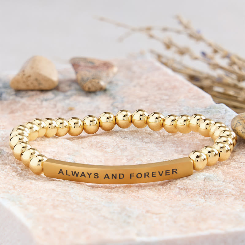 FuAttract Always And Forever Tube Bead Bracelet - Stainless Steel - Gold - image 29