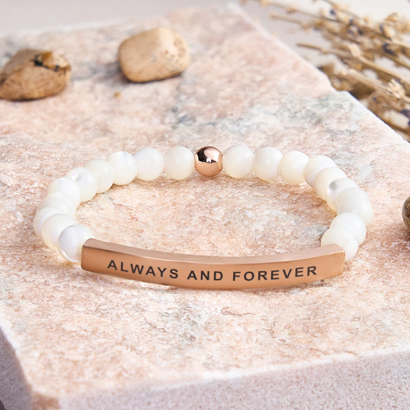 FuAttract Always And Forever Tube Bead Bracelet - Moonstone - Rose Gold - image 46