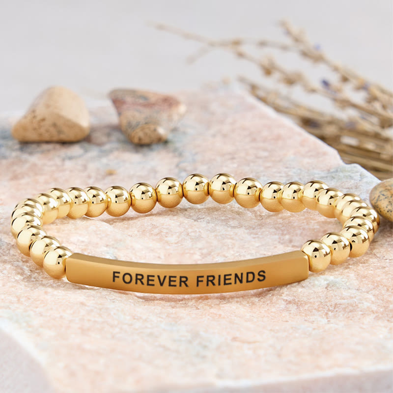 FuAttract Forever Friends Tube Bead Bracelet - Stainless Steel - Gold - image 26