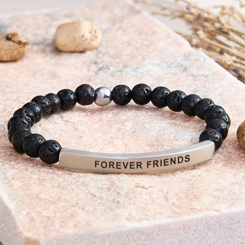 FuAttract Forever Friends Tube Bead Bracelet - Lava Rock - Silver - image 33