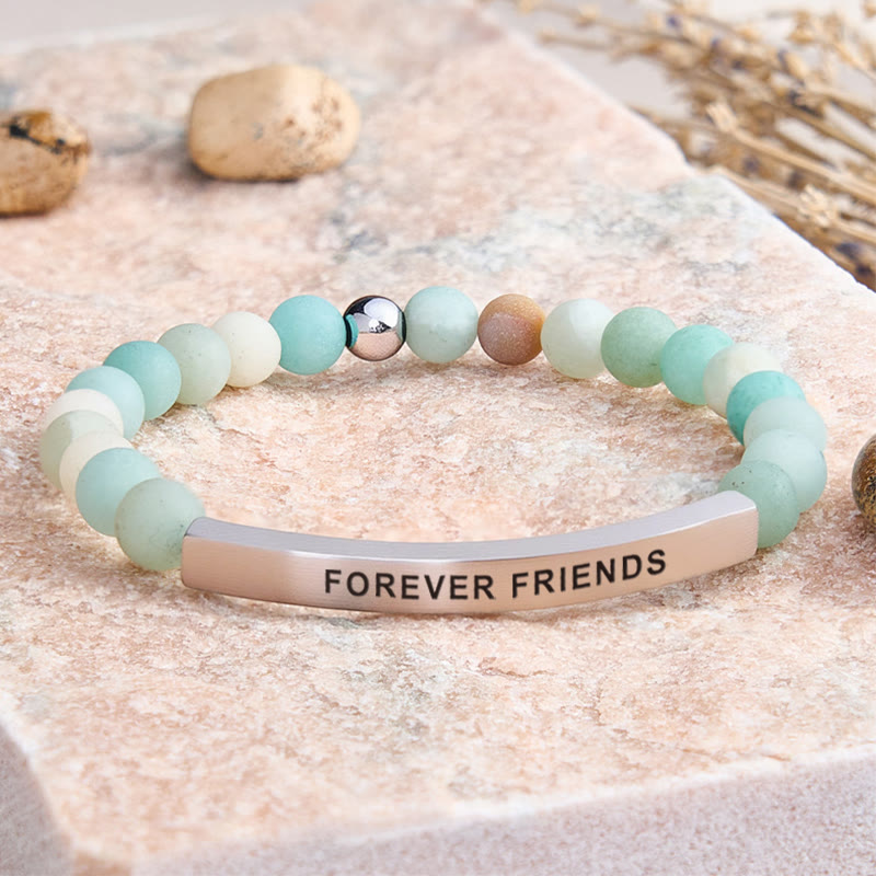 FuAttract Forever Friends Tube Bead Bracelet - Matt Amazonite - Silver - image 13