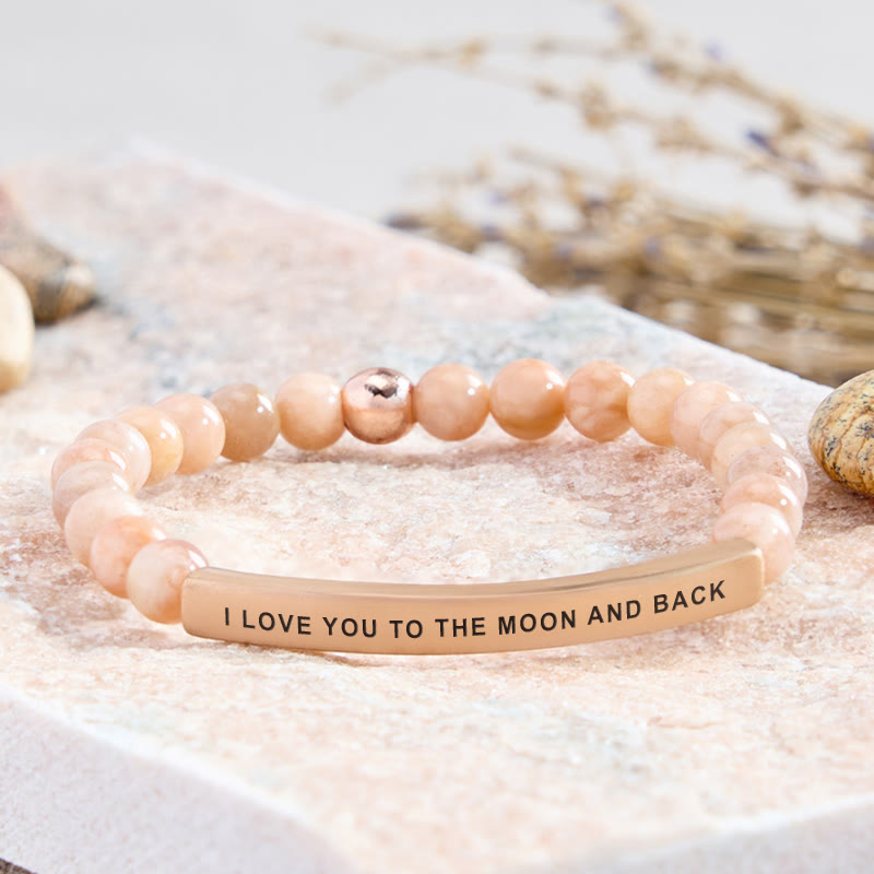 FuAttract I Love You To The Moon And Back Tube Bead Bracelet - Sunstone - Rose Gold - image 6