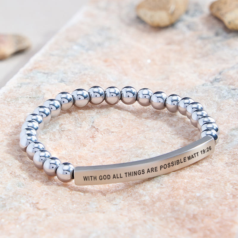FuAttract With God All Things Are Possible Matt 19:26 Tube Bead Bracelet - image 3