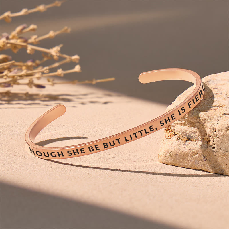 FuAttract Though She Be But Little, She Is Fierce Stainless Steel Engraved Bracelet - image 1