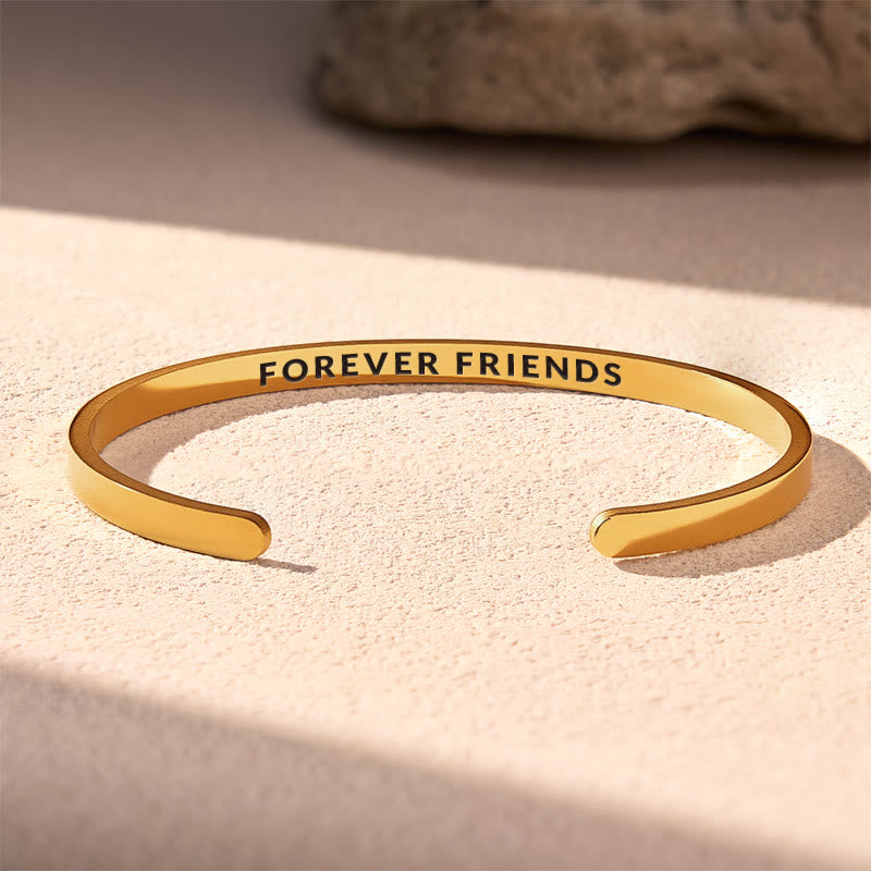 FuAttract Forever Friends Strength Harmony Stainless Steel Engraved Bracelet - Gold - Inside - Men (17.5-19cm) - image 3