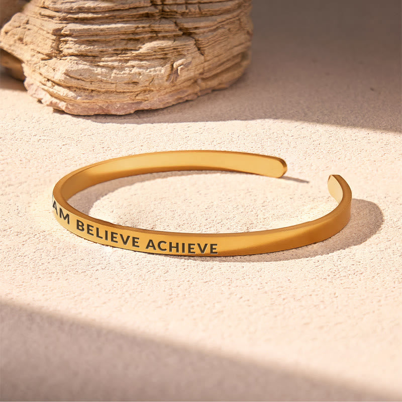 FuAttract Dream Believe Achieve Stainless Steel Engraved Bracelet - image 2