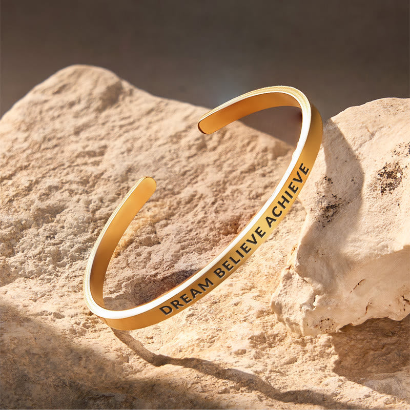 FuAttract Dream Believe Achieve Stainless Steel Engraved Bracelet - image 3