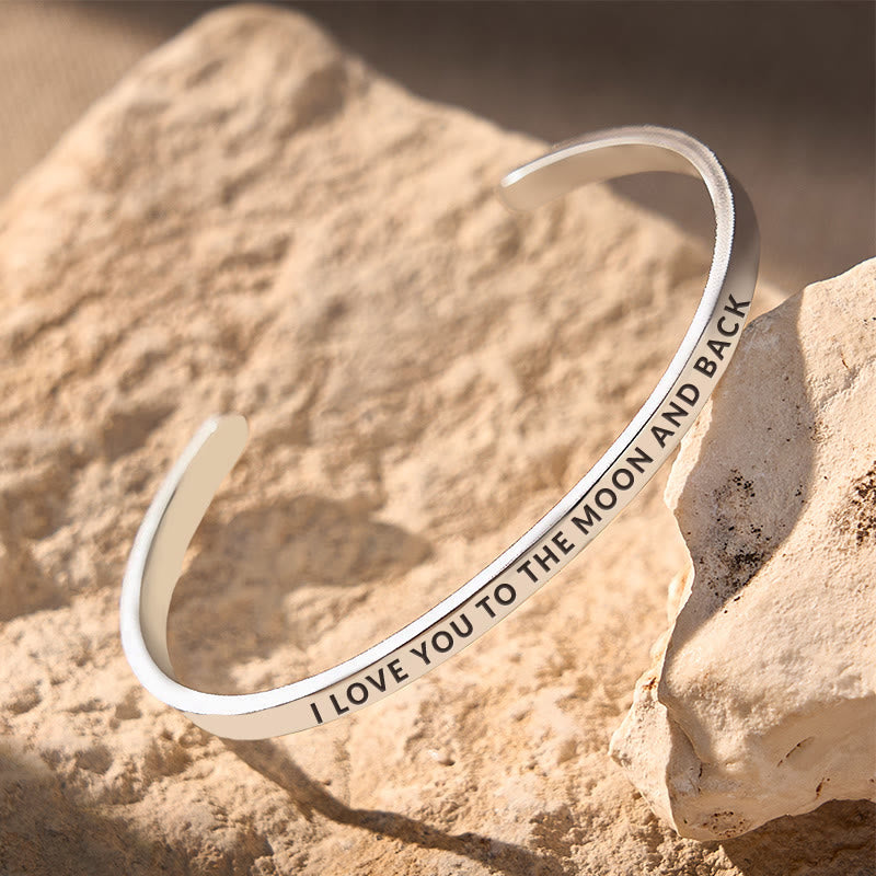FuAttract I Love You to the Moon and Back Stainless Steel Engraved Bracelet - image 1