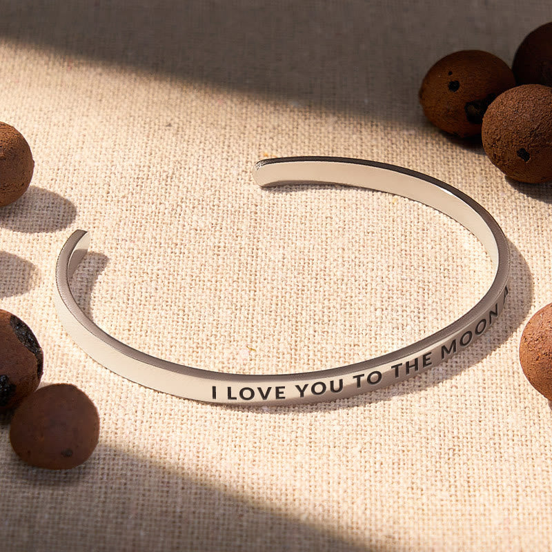 FuAttract I Love You to the Moon and Back Stainless Steel Engraved Bracelet - image 2