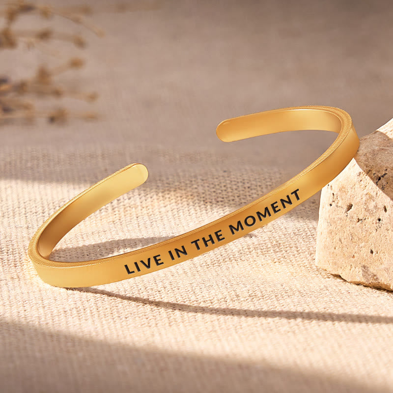 FuAttract Live in the Moment Peace Harmony Stainless Steel Engraved Bracelet - image 1