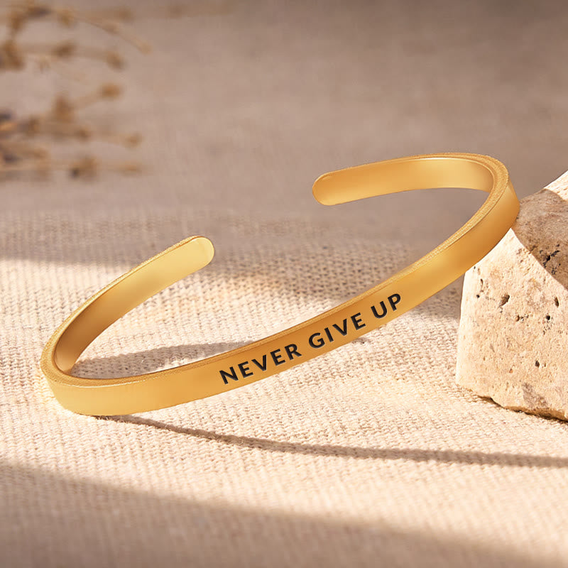FuAttract Never Give Up Courage Stainless Steel Engraved Bracelet - image 1