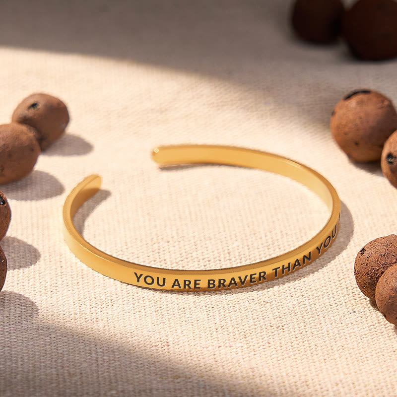 FuAttract You Are Braver Than You Believe Stainless Steel Engraved Bracelet - image 4