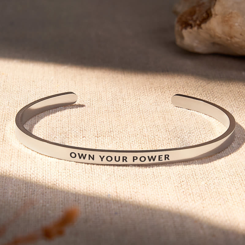 FuAttract Own Your Power Growth & Focus Stainless Steel Engraved Bracelet - Silver - Outside - Men (17.5-19cm) - image 3