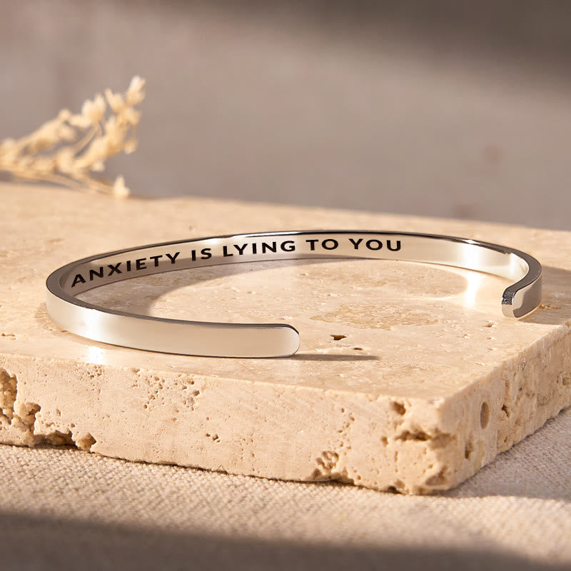FuAttract Your Anxiety Is Lying To You Stainless Steel Engraved Bracelet - image 2