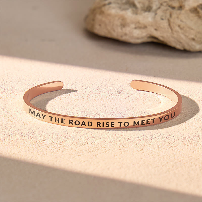 FuAttract May The Road Rise To Meet You Stainless Steel Engraved Bracelet - Rose Gold - Outside - Men (17.5-19cm) - image 8