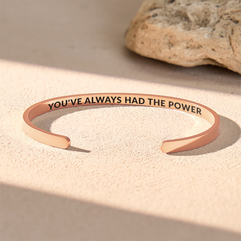 FuAttract You've Always Had The Power Stainless Steel Engraved Bracelet - Rose Gold - Inside - Men (17.5-19cm) - image 9