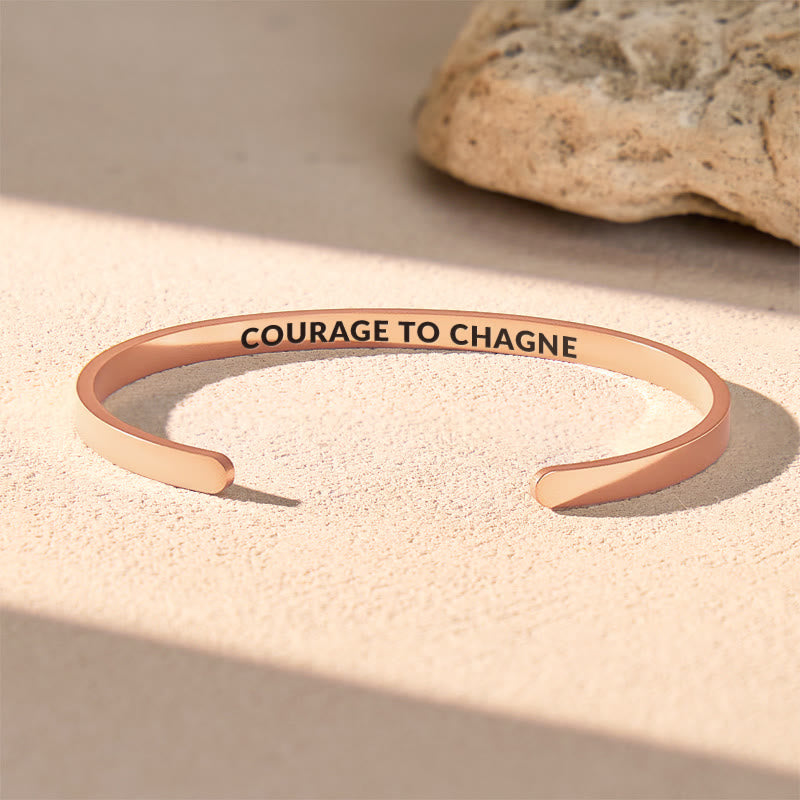 FuAttract Courage To Change Stainless Steel Engraved Bracelet - Rose Gold - Inside - Men (17.5-19cm) - image 9