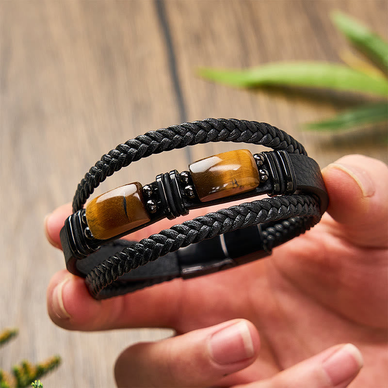 FuAttract Wealth & Protection Tiger's Eye Leather Bracelet - image 3