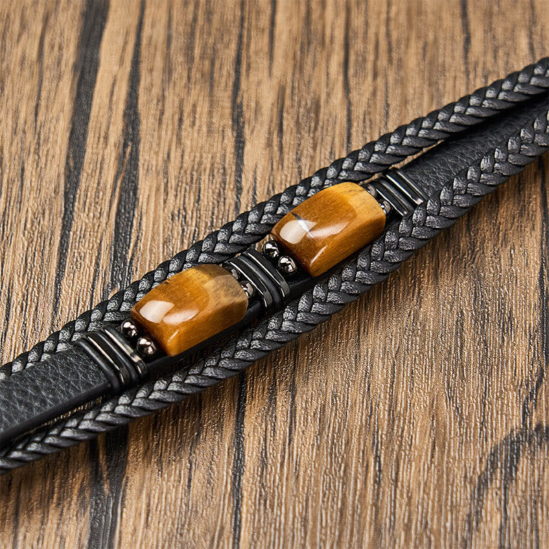 FuAttract Wealth & Protection Tiger's Eye Leather Bracelet - image 4
