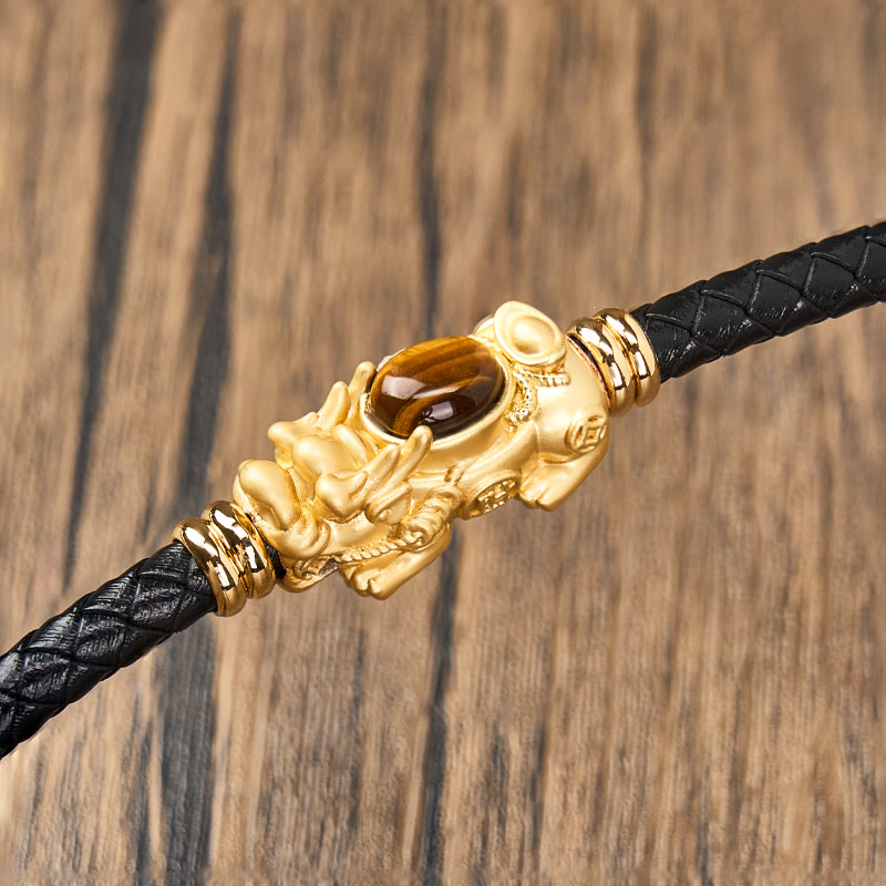 FuAttract Courage & Wealth & Protection Crystal Pixiu Leather Bracelet - image 4